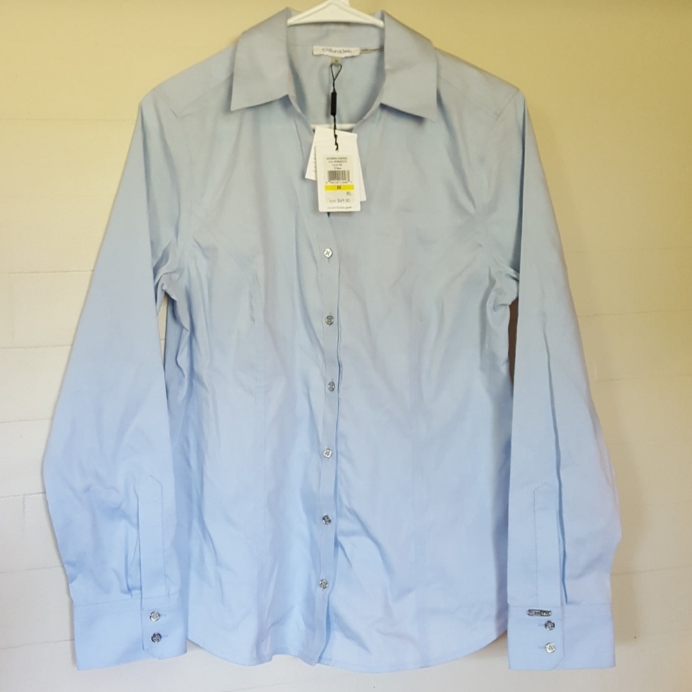 Brand new Calvin Klein Button Down Blouse Blue M